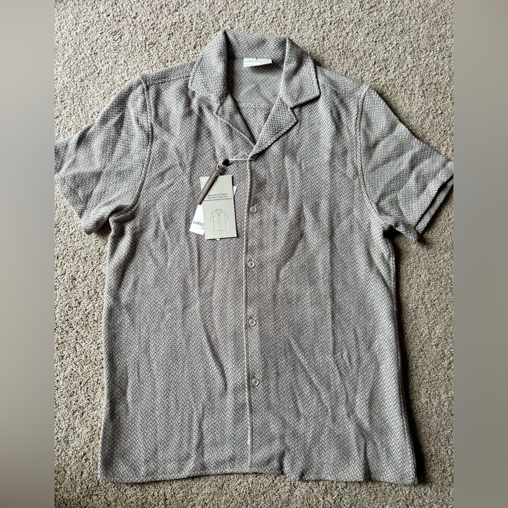 Larsson & Co Woven Collared Shirt Mens Size Small